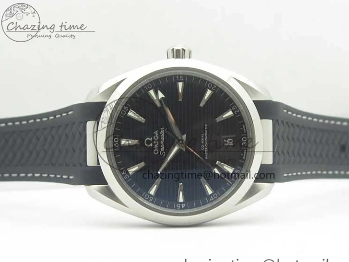 0308 Aqua Terra 150M Master Chronometers VSF 1:1 Best Edition Black Dial SS Hand on Black Rubber Strap A8900 Super Clone Unisex 8005